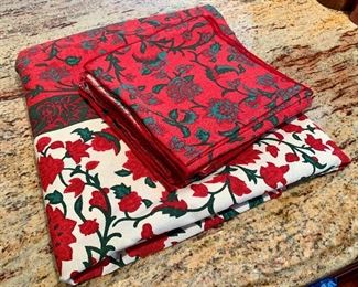 Lot of decorative tablecloth and napkins: : $12