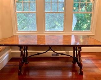 Item 121: Kitchen table - 82"l x 42"w x 30"h:- This item has issues with the veneer on top- $400