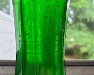 Antique Germantown Beverage Works Green Glass Seltzer Bottle