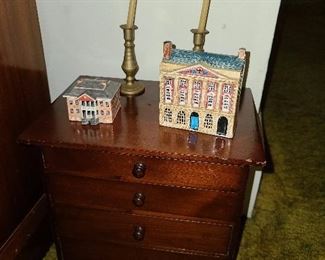 Antique Mini Wooden Cabinet Of Drawers