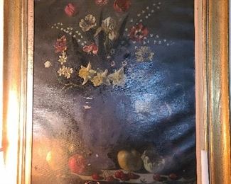 Raymond Nielson Still Life With Flowers Oil On Canvas