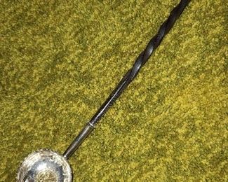 George III Silver And Horn Coin Insert Toddy Ladle