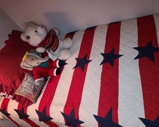 American Flag Quilt Bed Cover