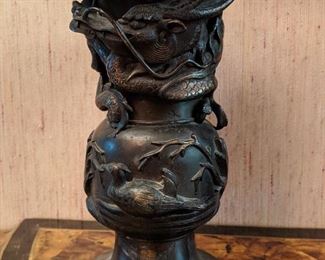 Close-up of the Asian bronze vase - wonderful details.