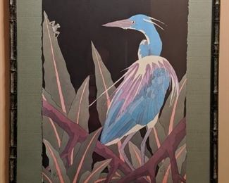 Signed/numbered lithograph, "Tri-Colored Heron", by Sea Island Artist, Dan Goad, #3/700.
