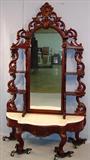 226 - Marble Top Etagere, ca 1850, 86in T x 19in W x 20in D