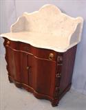 102 - Rosewood Serpentine MT Wash Stand with High Back Splash - ca. 1850