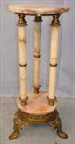 106 - Bronze & Onyx Plant Stand w Revolving Top, 30in T, 12in D