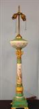 107 - Royal Vienna Hand Painted Oil Lamp Converted to Electric, 38in T