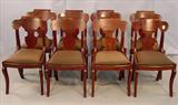 229 - Set of 8 Mahogany Empire Dining Room Chairs in Original Finish, ca. 1840