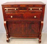 200 - Period Mahogany Empire Butlers Secretary Desk, 19in W x 54in T x 27in D, ca. 1830