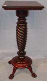 201 - Mahogany Twisted Column Victorian Pedestal, 36in T, Top - 16in x 16in, ca. 1880