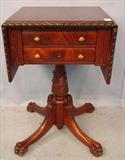 206 - 2 drawer Federal Style Work Stand, 18in D x 28in T x 37in W