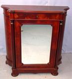 209 - Mahogany Victorian Credenza, Serpentine Sides, 41in W x 17in D x 40in T, ca. 1860