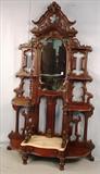 11 - Rosewood - grain Victorian Etagere w Marble Inset