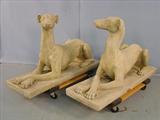 35 - Pair of old Concrete Whippets