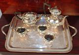 80 - 6 Piece Tea Service Signed, Cheltenham - Sheffield England