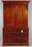 95 - English Mahogany Linen Press, 82in. Tall, 49in. Wide, 21in. Deep, ca. 1820