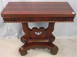 384 - Flame Mahogany Empire Game Table, 34in. L x 17in. W, ca. 1880