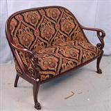 389 - Empire Goosehead Loveseat w Claw feet, 48in. L x 35in. T, ca 1880
