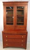 392 - Mahogany Empire Slant Front Secretary, 42in. W x 21in D, ca. 1860