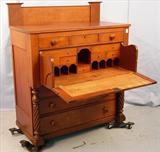 395 - 7 Drawer Butlers Chest, Twist Column Front, 54in. T, 43in. W, 23in. deep, open view