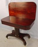 396 - Empire Flame Mahogany Game Table, 38in. W x 19in. D, ca. 1840, open view