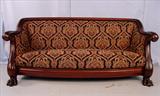 317 - Solid Mahogany Sofa in Mint Condidion w Huge Claw Feet, 62in Inside - 82in L,