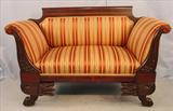 320 - Federal Love Seat w Inlay, 34in T x 54in W x 34in Inside
