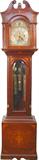 132 - Inlay 9 Tube 3 weight Grandfather Clock, 103in x 24in, works signed Salisbury