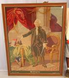 305 - Framed Needlepoint of George Washington made by A. Herrick, 61in Tall x 47in Wide, ca. 1876