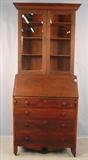 450 - Primitive Walnut Secretary desk, ca. 1830, 89in.Tall, 37in. Wide, 23in. Deep