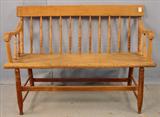 454 - Primitive Pine Bench, 30in. Tall, 43in. Long, 14in. Deep