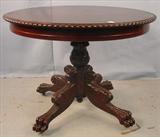 501 - Mahogany Acanthus carved Center Table with claw feet