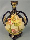 504 - Blue Nippon Vase, 11in. Tall