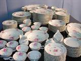 410 & 411 Large set of Bavarian China, signed Schulmann, approx. 90 pcs. & Occupied Japan China, approx. 65 pieces with purple flowers