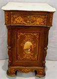 41 - Serpentine Half Commode marble top and inlay, ca. 1850.