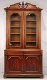 152 - Faux Rosewood Grain Victorian Breakfront, 8 ft. 4 in. T, 50 in. W, 19 in. D, ca. 1860.