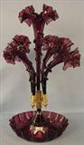 142 - Amethyst Color Victorian Epergne, 19 in. T, 14 in. W, ca. 1890