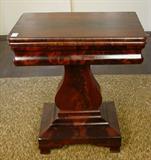 555 - Unusual Style Empire Game Table, only 24 in. W, 14 in. D, 28 in. T, ca. 1840.