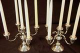 307a - Matching pair of Strasbourg Pattern Sterling Candelabras, 13 in. T.