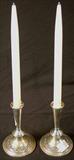 309 - Pair of sterling Candle Stands, Strasbourg Pattern.