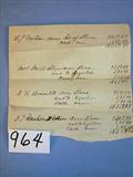 964 - Part of a torn page, hand written, discussing a lot of Slaves and money owned or paid by identified individuals and what I believe shows an amount to legalize.