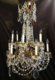 708 - French and Bronze Chrystal Chandelier, ca. 1900.