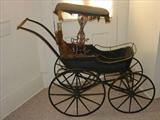 556 - Victorian Baby Buggy with wood top, ca. 1890, all original.