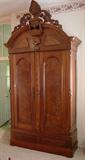 11 - Walnut Victorian Wardrobe with tall crown, 9ft. 10in. T, 55 in. W, 19in. D, ca. 1875.