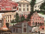 35 - Watercolor depicting Aberdeen MS Landmarks - painter Arnie Anderson, original used to make prints representing our historic city. 23in x 30in.