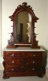60 - Walnut Victorian Top Dresser with glove boxes, pierced carved crown, 91in. T, 48in. W, 21in. D, att. to Mitchell & Rammelsberg, ca. 1860.