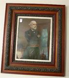 132 - Oak and Gilt Frame with picture of General Lee.
