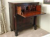 111 -Empire Mahogany Butlers Secretary in original finish, 52in. T, 45in. W, ca. 1850.